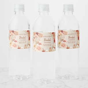 Gevarieerde herfst bloemenroestige ivoor blozen sa waterfles etiket
