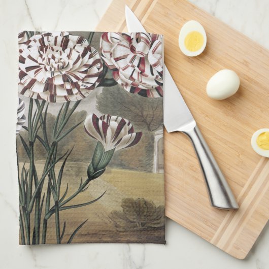 gevarieerde landbloemen met grijze hemel theedoek (Quarter Fold)