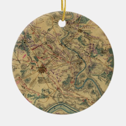  gevechtskaart Antietam (1862) Keramisch Ornament (Voorkant)