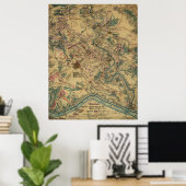  gevechtskaart Antietam (1862) Poster (Thuiskantoor)