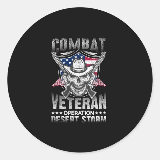 Gevechtsveteraan operatie Desert storm Ronde Sticker (Voorkant)