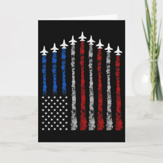Gevechtsvliegtuig Amerika Vlag 4 Juli Patriottisch Kaart