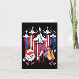Gevechtsvliegtuig Amerikaanse vlag honkbal 4 juli Kaart