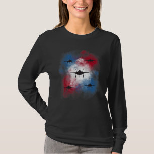 Gevechtsvliegtuigen USA Rood Wit Blauw Amerikaanse T-shirt