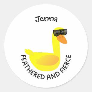 Gevederd en Fel Ronde Sticker