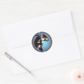 gevederde verf paard-Sticker Ronde Sticker (Envelop)
