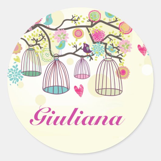 Gevederde Vrienden Ronde Sticker (Voorkant)