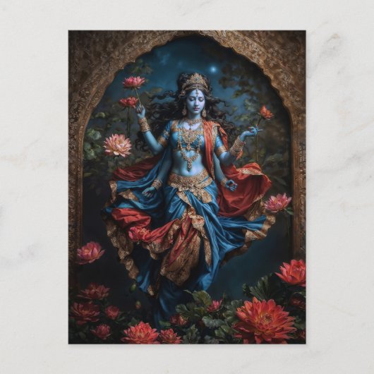 Gever van zegeningen goddelijke Kali Briefkaart (Voorkant)