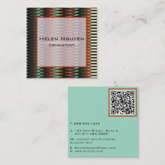 Geverfd geometrisch patroon QR-code modern Vierkante Visitekaartje