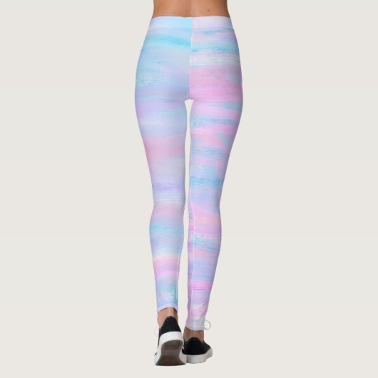 geverfde staven met roze Paars turquoise Leggings (Achterkant)