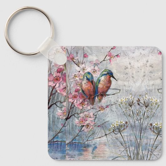  geverfde tandbaarzen en bloemen sleutelhanger (Voorkant)