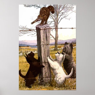  geverfde terroristen en bobcat-canvas afdrukken poster