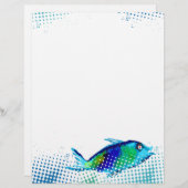 geverfde vis verse zeevruchten keukenmenu (Voorkant / Achterkant)