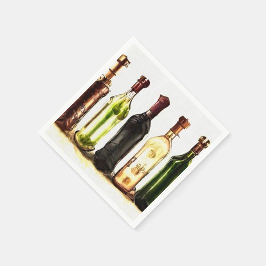 Geverfde wijnflessen luiers servet (Hoek)