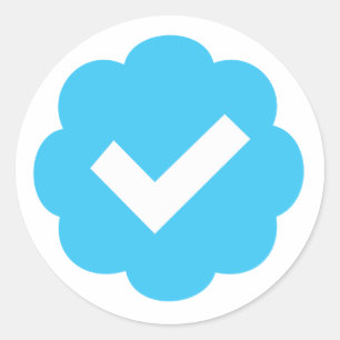 Geverifieerd rekeningsymbool ronde sticker