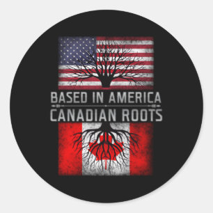 Gevestigd in Amerika Canadese Roots American Canad Ronde Sticker