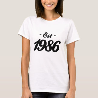 gevestigde 1986 - verjaardag t-shirt