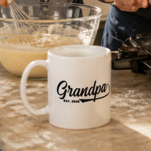 Gevestigde Nieuwe Opa Opa Jaar Typografie Koffiemok