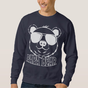 gevestigde PaPa Beer Navy Blauwe Witte Moderne Trui