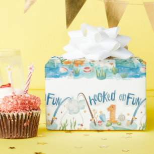 Gevist 1e verjaardag met taart cadeaupapier