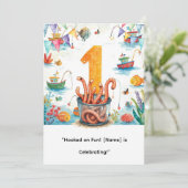 Gevist 1e verjaardag voor Little Anglers Party Kaart (Staand voorkant)