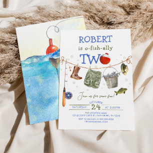 Gevist 2e Verjaardag Blue Boy O-fish-ally Kaart
