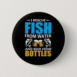 Gevist art I redt vis uit water Ronde Button 5,7 Cm