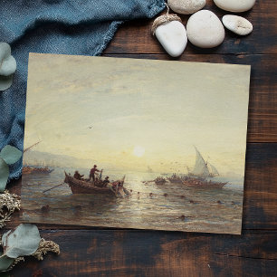 Gevist bij zonsopgang voor de kust bij Marseille Briefkaart