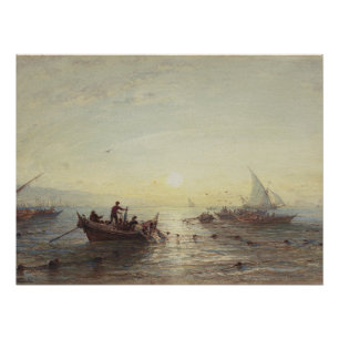 Gevist bij zonsopgang voor de kust bij Marseille Perfect Poster