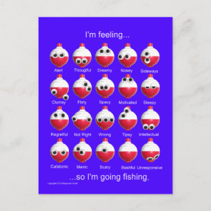 Gevist Bobbers, Grappige Visten, Emoties Briefkaart