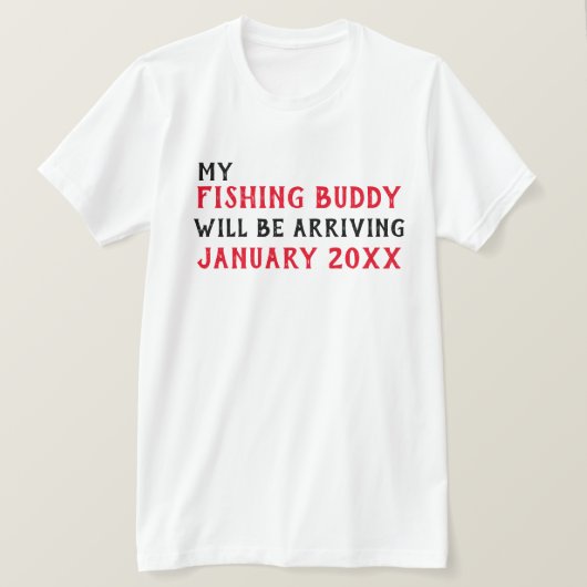 "Gevist Boeddy" Baby Aankondiging T-Shirt (Design voorkant)