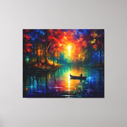 Gevist Boot op Water Canvas Afdruk (Voorkant)