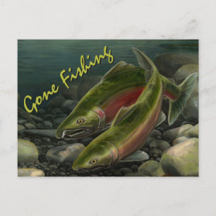 Gevist Briefkaart Beer Aangepaste zalmvis Briefkaa