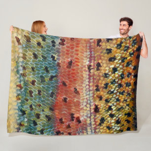 Gevist bronforel fleece deken