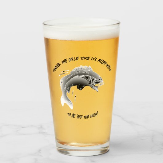 Gevist: De enige keer dat het... - Vissen Beer Glas (Voorkant gevuld)