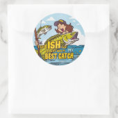 Gevist en getrouwd ronde sticker (Tas)