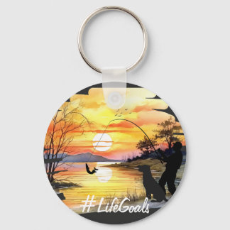 Gevist en Hondenliefhebber "Life Goals" Trendy Sun Sleutelhanger