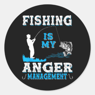 Gevist en jagen is mijn woede management grappig ronde sticker