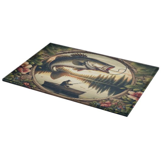 Gevist en vangen van de grote forel snijplank (Hoek)