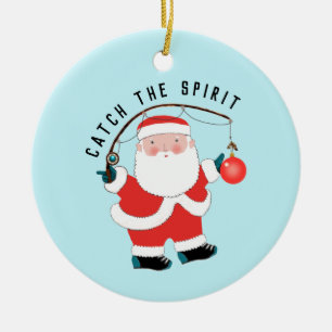 Gevist Fisherman Christmas Collectible Keramisch Ornament