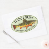 Gevist forel rechthoekige sticker (Envelop)