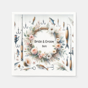 Gevist geliefden thema Hook on you Wedding Servet