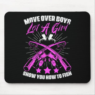Gevist Girl Angler Rod Boating Fisher Fish Fisher Muismat