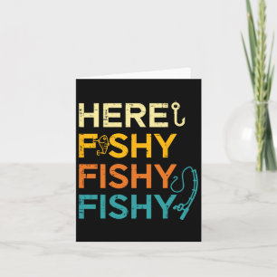 Gevist Hier Fishy Retro Fish Lover Fisherman Manne Kaart