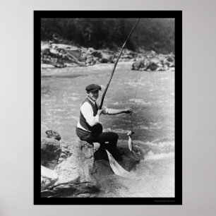 Gevist in de rivier de Potomac in 1919 Poster