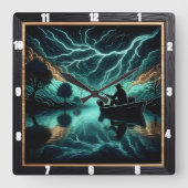 Gevist in het donker vierkante klok (Voorkant)