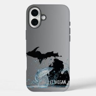 Gevist in Michigan Big Fish iPhone 16 Plus Hoesje