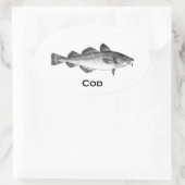  Gevist - kabeljauw Ovale Sticker (Tas)