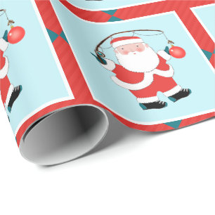 Gevist kerstcadeaupapier voor vissers cadeaupapier
