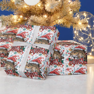 Gevist kerstliefhebbers met Sinterklaasvis Cadeaupapier